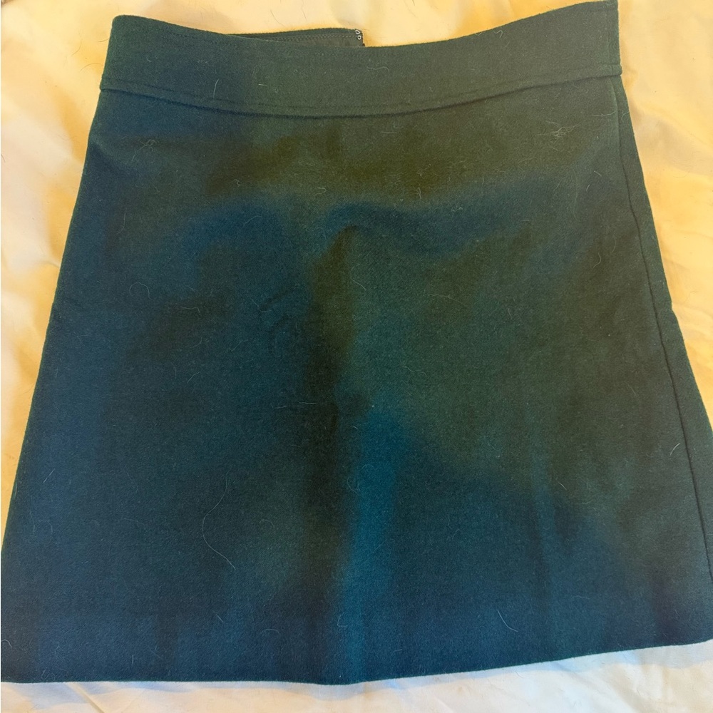 J. Crew Forest Green A-Line Skirt - Picture 7 of 7